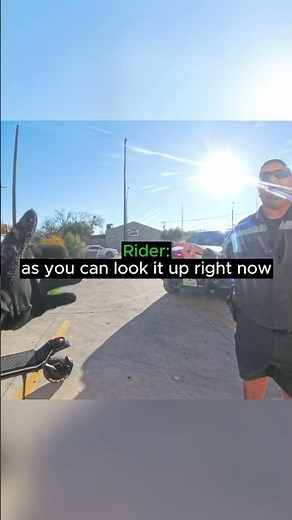 Cop pulls over a scooter for no license...
