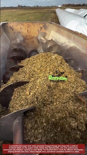 Massive Twin-Auger Feed Mixer! 🌾🐄 Perfectly Mixing Silage for Livestock
