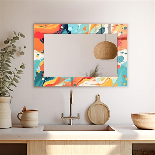 Contemporary Wall Mirror, Large Living Room Mirror, Bathroom Vanity Mirror, Modern Home Decor - Etsy