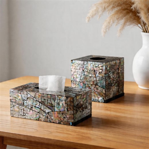 Mother of Pearl Tissue Box, Shell Inlay Tissue Holder Home Decor - Etsy