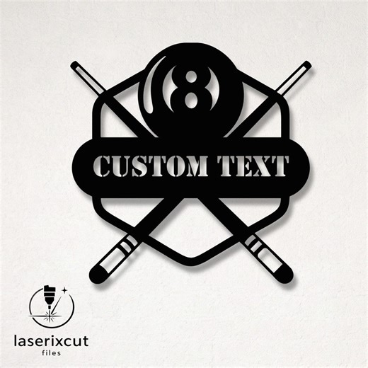 Customizable Billiards Laser Cut Vector Design – SVG, DXF, Ai, Pdf Files Glowforge, Cricut, CNC, Metal, Wall Decor, Digital Instant Download - Etsy