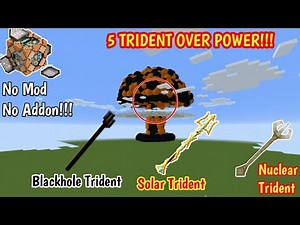 Command Block Tutorial - How to Make 5 Trident OP in Minecraft, (Blaze Trident, Black Hole Tri...