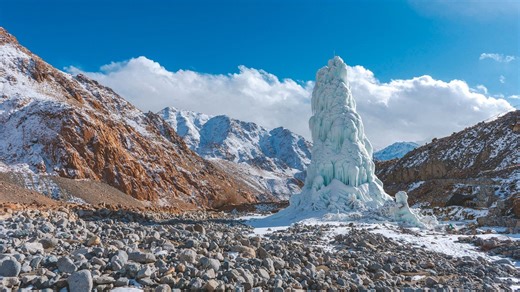 Ladakh is future-proofing against climate change with ice stupas—less snow, melting glaciers