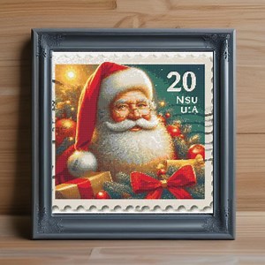 Santa Stamp Cross Stitch Pattern, Vintage Holiday Design (PDF Download) - Etsy