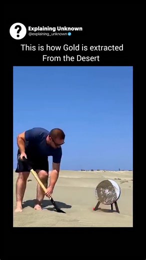 Explaining Unknown on Instagram: "No — gold itself isn’t magnetic. But extracting microscopic gold from desert sand uses a clever mix of magnetism and chemistry that makes it look like magnets are pulling gold straight from the ground. Here’s the real science behind it: In many deserts, tiny gold particles are mixed with heavy black sand filled with iron-rich minerals like magnetite. Miners use powerful magnets to lift these magnetic grains out of the sand. The gold isn’t attracted to the magnet