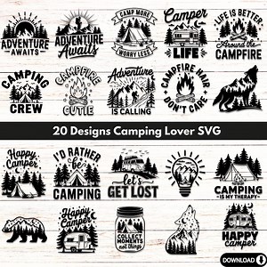 Camping SVG Bundle: Happy Camper, Adventure Designs (digital Download) - Etsy