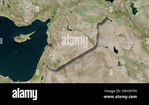 Syria map - solid. Shadow. Satellite Stock Video Footage - Alamy