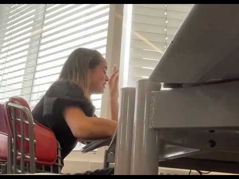 Active dangling shoeplay birkenstock in library 3 (FULL VIDEO IN DESCRIPTIONS)