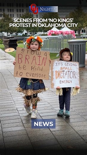 5.6K views · 265 reactions | Hundreds gathered in downtown Oklahoma City today, apart of nation wide "No Kings" protests against the Trump administration. Thousands of events are planned around the country, with several taking place in Oklahoma. Our newsroom will have complete coverage throughout the day. #oklahoma #nokings #protest #trump #politics #norman #ou #Oun #ounightly | OU Nightly | Facebook