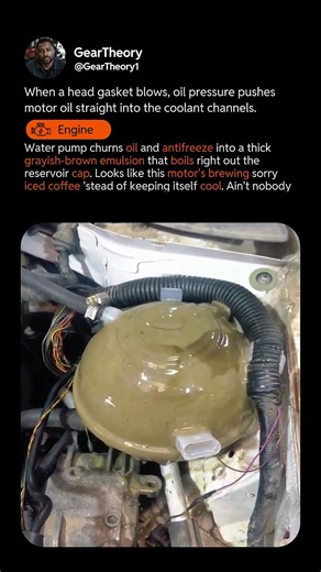 BLOWN HEAD GASKET OIL COOLANT EMULSION