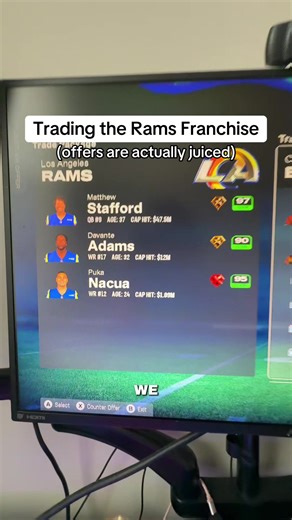 Everyone is trying to go franchise for franchise with us. #madden26 #matthewstafford #davanteadams #rams #pukanacua