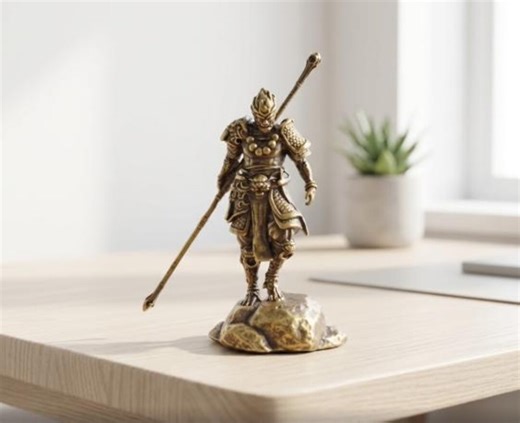 Monkey King Bronze Statue, Sun Wukong Brass Figurine, Mythological Warrior Sculpture, Chinese Folklore Decor, Journey to the West Gift Idea - Etsy