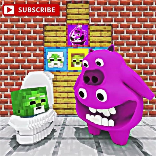 Peppa Pig monster meets a Zombie in the bathroom! #Crossover