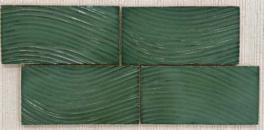 Handmade Wave Tile: Bright, Forest Green Wave Pattern, Kitchen Bathroom Backsplash - Etsy