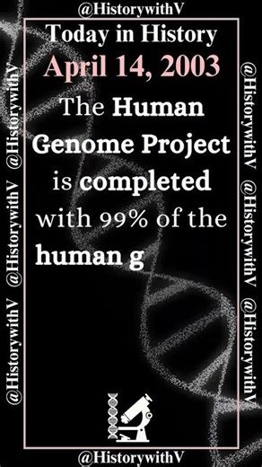 Today in History - April 14, 2003 #humangenomeproject #humangenome #hgp