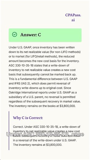 FAR Inventory Write-Downs: No Reversals Under U.S. GAAP