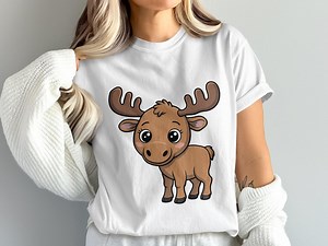 Baby Moose Clipart: Woodland Animal PNG (digital Download) - Etsy