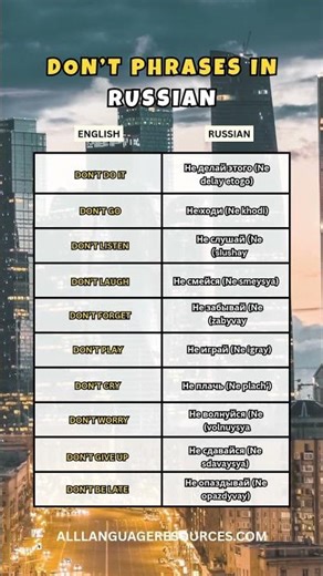 Learn Russian Fast 🚀 10 Essential “DON’T” Phrases Every Beginner Must Know! #languagelearning #fyp