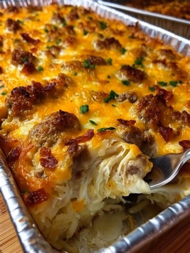 263K views · 258 reactions | Sausage Egg and Cream Cheese Hashbrown...