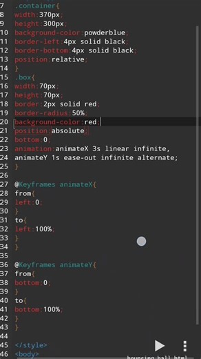 Bouncing Ball using HTML and CSS. #shorts #shortvideo #shortsfeed #short #shortsvideo #subscribe