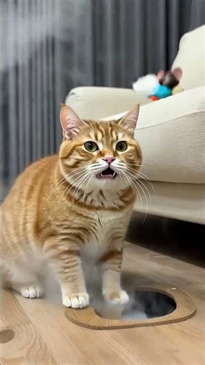 Confused Cat vs. Ninja Mouse! 🥷🐭 Pranked! 🤣 #Shorts #Funny#AIcat #tabbycat #AI #cutecat