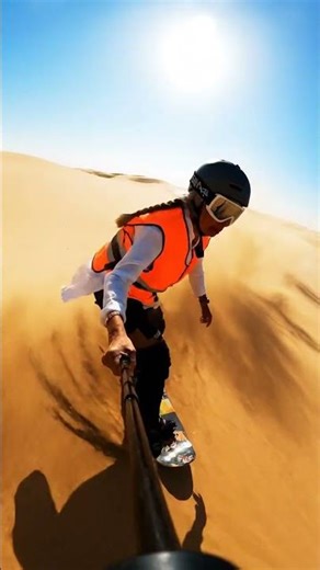 Insane High-Speed Sandboarding Dive Down a Massive Desert Dune #shorts
