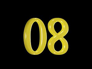 Gold number 80 animation on black background, seamless looping, screensaver, 4K