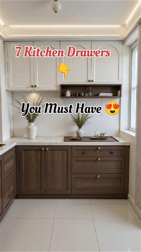 7 Kitchen Drawers you Must Have 😍#shorts #viral #kitchen #modularkitchen #interiordesign #trending