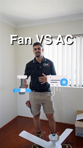 CMS ELECTRICAL GROUP on Instagram: "“To breeze or to freeze? 🌬️❄️ We’re breaking down the pros and cons of Ceiling Fans vs. Aircon. One saves your wallet, the other saves you from the heat—find out which is best for your home! #CMSElectrical #SydneyElectrician #EnergyEfficiency #HomeCooling #SparkyLife”"