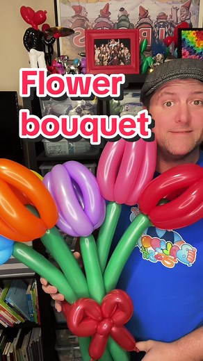 How to make a Balloon flower bouquet. #BalloonTutorial #BalloonArtTutorials #BalloonArtTutorial #BalloonTutorials #BalloonFlower.