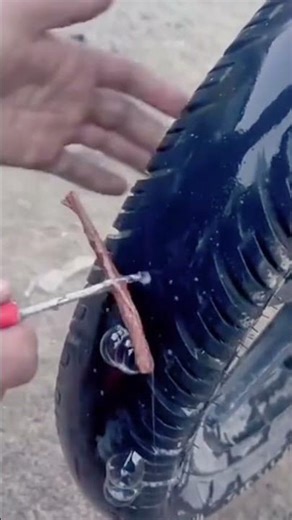 This is how to patch a leaking tire using special tools