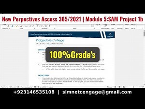 New Perpectives Access 365/2021 | Module 5:SAM Project 1b | SAM Project 1b Access Module 05