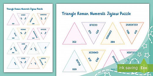 Triangle Roman Numerals Jigsaw Puzzle (Ages 9 - 10)