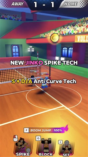 Combined with net/slingshot tech which isn’t often done with A/D tilt. Difference: Makes ball go way faster than regular S-Tilt, very risky to do, kill the curve with an anti partial, high risk, high reward. #fyp #tech #roblox #volleyballlegends #robloxfyp