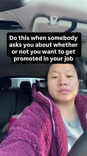When someone asks you about getting a promotion or whether or not you want a promotion do this instead of judging yourself When you hear a question about someone asks you about a promotion, pause and just notice if your body tightens up If your body tightens up, consider practicing curiosity around the hesitation Notice what that hesitation might say about your bandwidth or capacity Practice deeper curiosity around asking yourself what stability or safety measures do I need in order to even cons