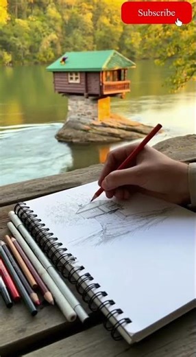 AI ASMR | Painting in the River | Tiny Cabin of Nature