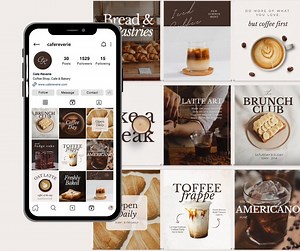 Coffee Shop Instagram Canva Templates – Editable Social Media Posts for Cafés - Etsy