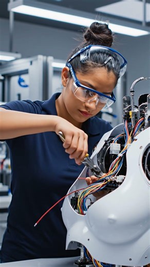 Girl Making AI Robot 🤖 | Future Tech Genius Girl Builds Smart Robot at Home 🔥