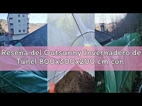 Reseña del Outsunny Invernadero de Túnel 800x300x200 cm con 12 Ventanas y Puerta Enrollable Cubierta