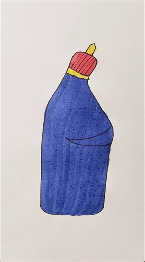 Toilet Cleaner Bottle Easy Drawing For Kids #toiletcleaner #bottle #trending #kidstvforfun #shorts