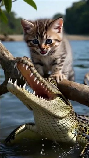 cat eaten by crocodile😭 #cat #cats #kittencat #funnycat #catlovers #cutecat