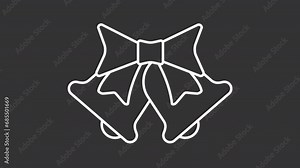 Animated decor white icons icons. Christmas tree ornaments line animation library. Winter holiday spirit. Isolated illustrations on dark background. Transition alpha. HD video. Icon pack