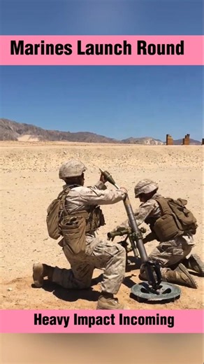 US Marines Firing Mortars in Training