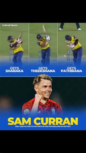 SportsIngo on Instagram: "🚨 HISTORY CREATED! Sam Curran becomes only the 2nd English bowler to take a T20I hat-trick! 🔥🎩 #samcurran #englandcricket #hattrick #explore #cricket"