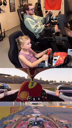 Struggling at the same corners together in Mexico — Her setup: Next Level Racing GtLiteJr Logitech G29 @simmodshub Formula Wheel Mod @lovelystickersfr Ferrari Livery Stickers His setup: Next Level Racing F-GT Elite w/ ERS4 Logitech G Pro w/ MOZA FSR2 — Use our @next_level_racing code “PYFPOINTRACING5” for 5% off US Next Level Racing orders — #simracing #racing #f1 #f125 #raceweek #easportsf1 #racingfamily #nextlevelracing #logitechg #gtlitejr #g29 #raceweek #mexicogp #f1mexico #ferrari | PyfPoin