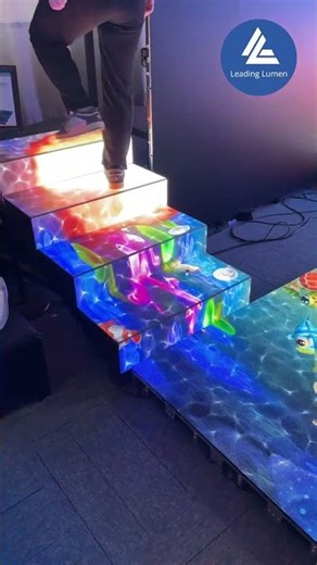 Step Into Technology! Interactive Staircase Screen#leddisplay #ledscreen #led