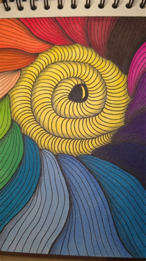 Hypnotic Spiral Flower • Relaxing Drawing Process #relaxingdrawing #hypnoticart