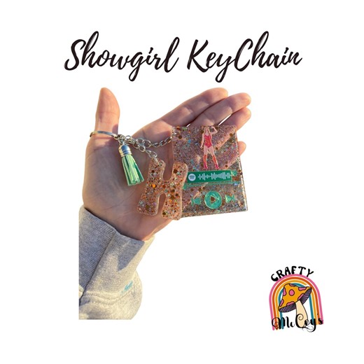 Personalized Showgirl Keychain | Handmade, Music Player Keychain | Scan-able | Music Player Popstar Keychain - Etsy