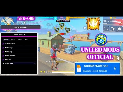 FF HACK MOD MENU DOWNLOAD || FREE FIRE HEADSHOT HACK || UNITED MODS V44 FREE FIRE