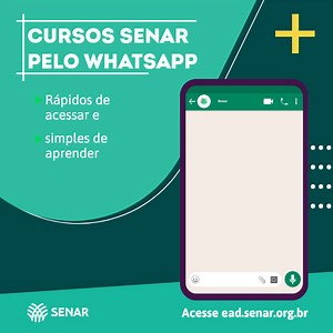 Abra o seu aplicativo do WhatsApp e comece a estudar! Os cursos do Senar nunca estiveram tão perto de você. Não tem desculpa para não se matricular agora! 🤓 Vem: https://bit.ly/whats-seguranca | CNA Senar